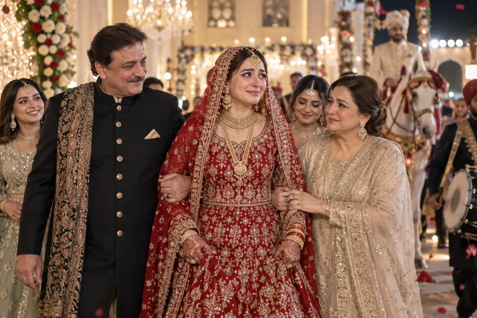 Emotional bridal entrance at a Baraat