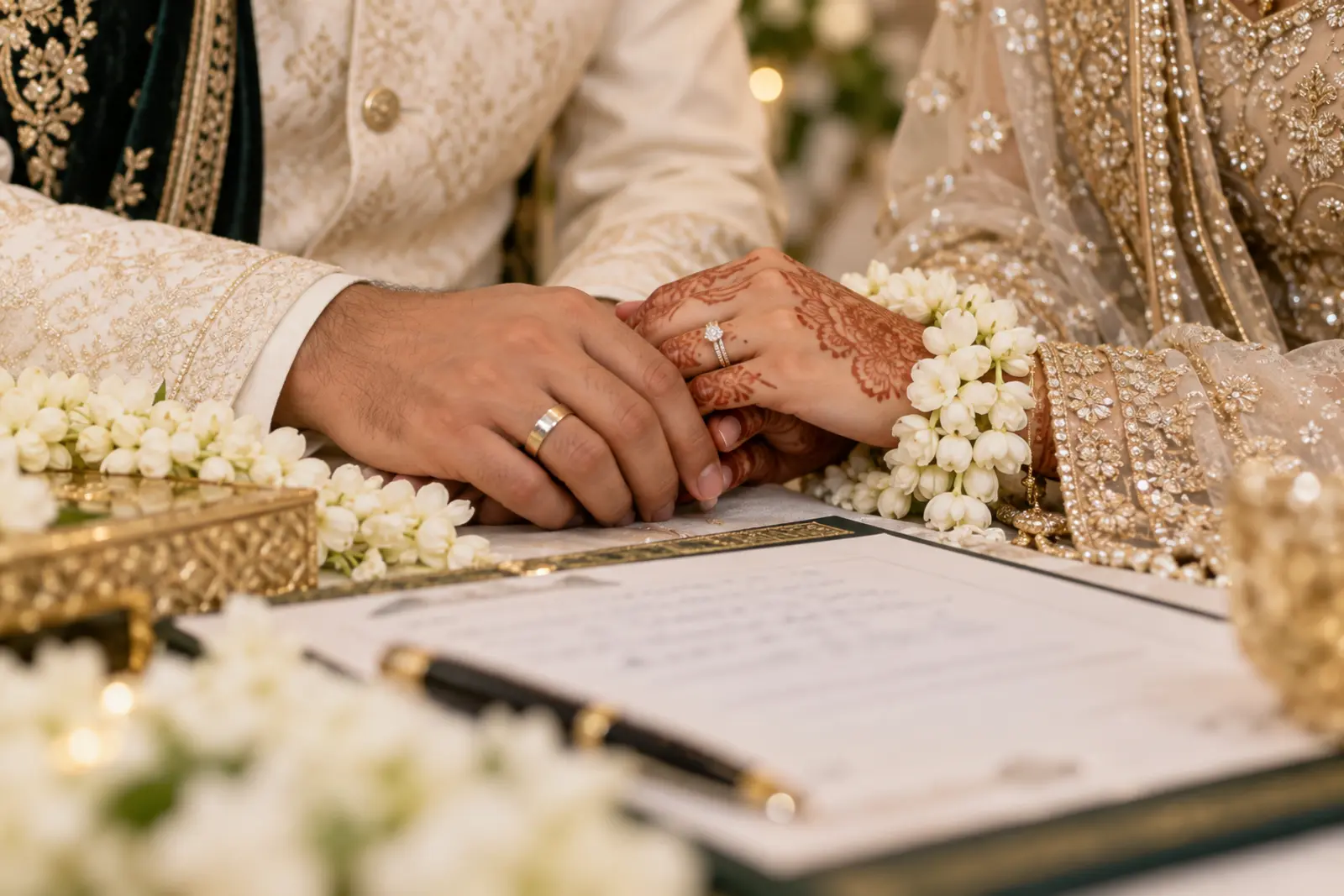 Nikah rings and wedding detail photography